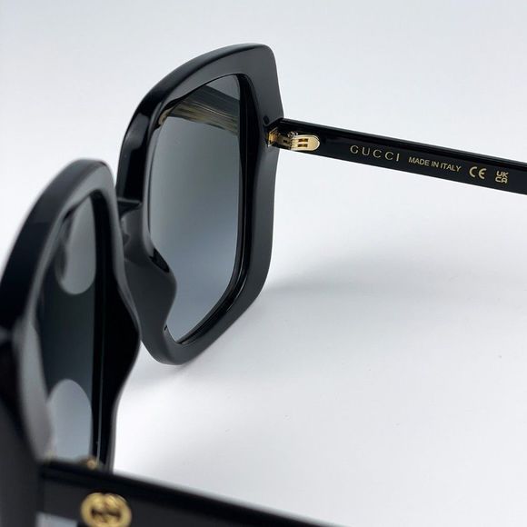 Gucci GG1314S 001 Sunglasses Black Dark Grey Oversized Square Women - Picture 11 of 13